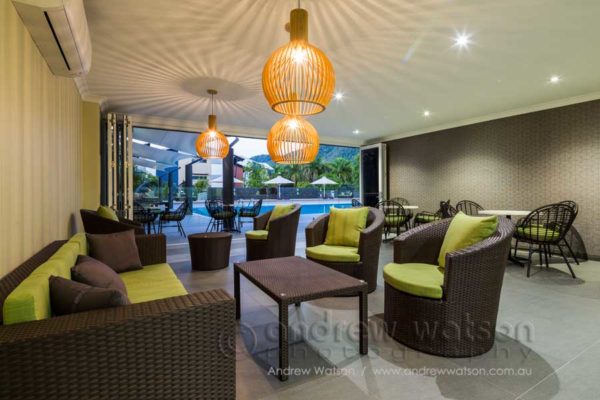 Lounge area of the Oceans Edge health centre, Palm Cove
