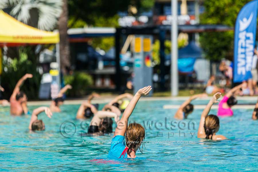 Exercise class in the Cairns Esplanade Pool