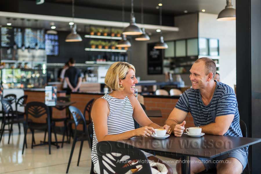 Lifestyle image of couple relaxing in a cafe