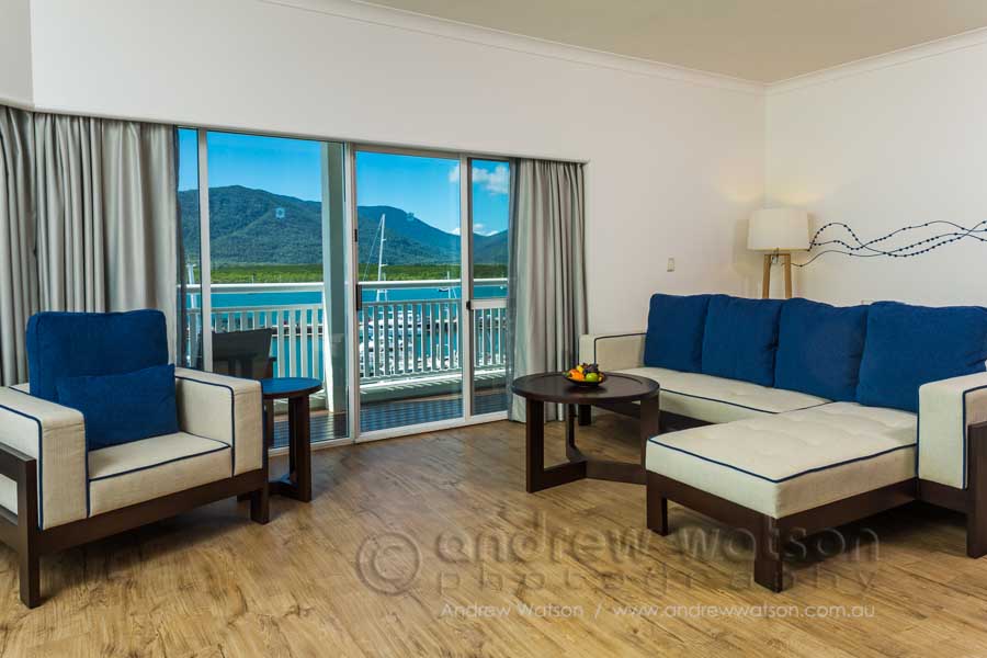Room interior of the Shangri-La Cairns Hotel