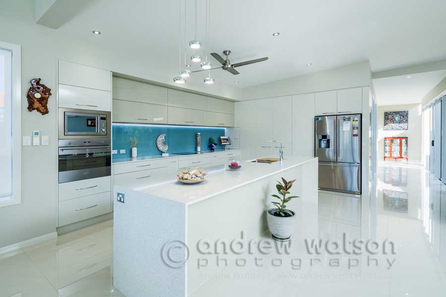 Interior image of residential kitchen for Ash Moseley Homes, Cairns