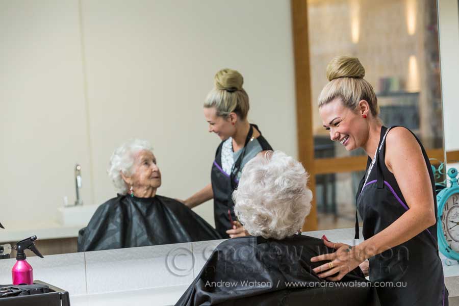 Resident in the new hairdressing salon at Regis Caboolture
