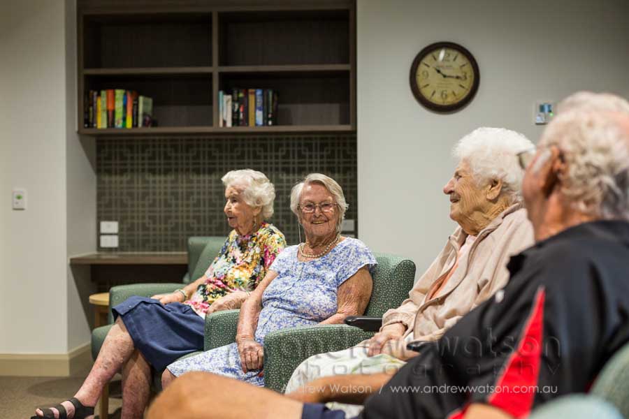 Residents in the new tv room at Regis Caboolture