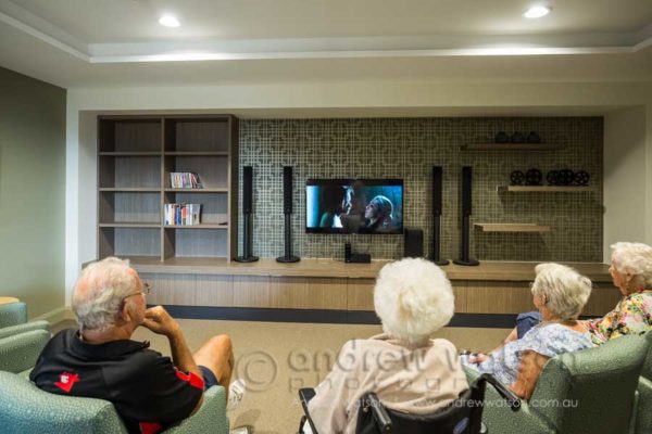 Residents in the new tv room at Regis Caboolture