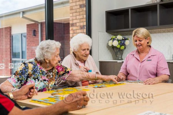 Residents in the games room of the new extension at Regis Caboolture
