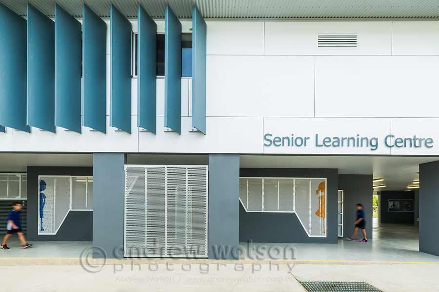 Image of screens in architectural design of school