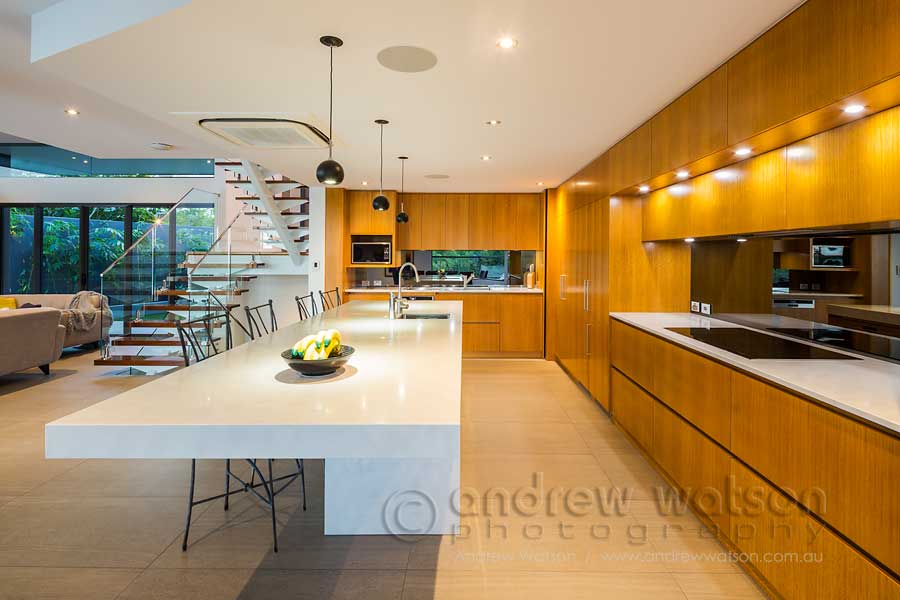 Image of residential kitchen in award winning waterfront home