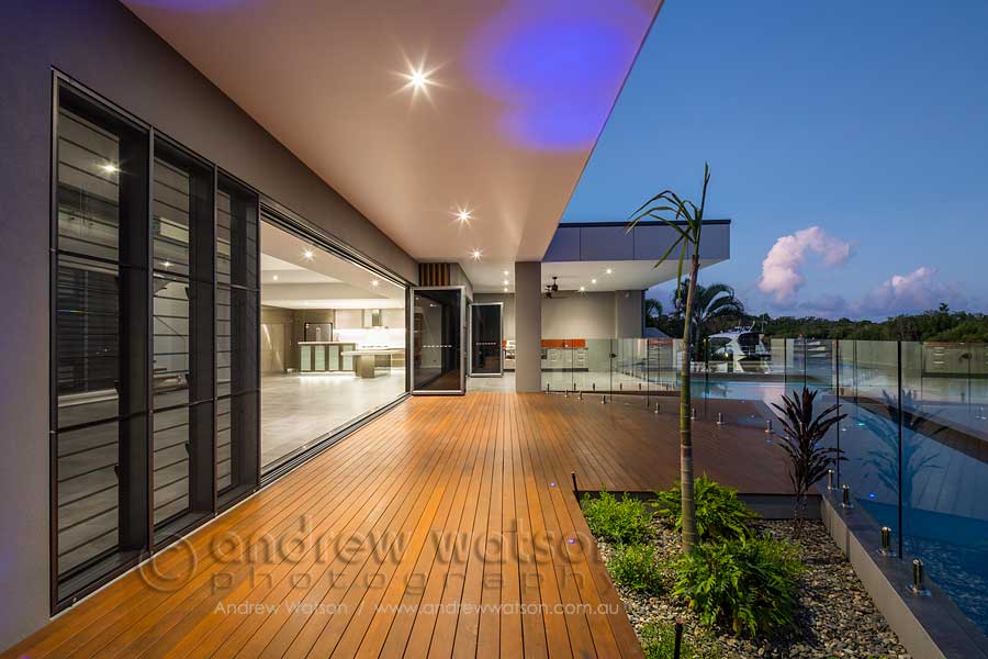 Pool deck of waterfront home in Bluewater, Cairns