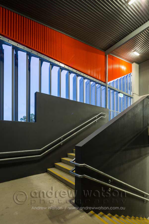 Image of screens in architectural design of school stairways