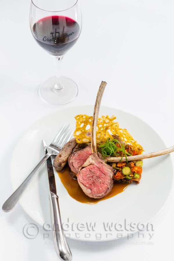 Image of a French inspired lamb rack and thyme jus