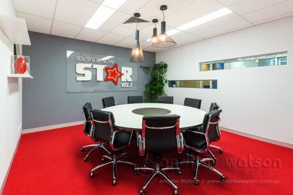 Interior image of Zinc FM radio station meeting room in Cairns