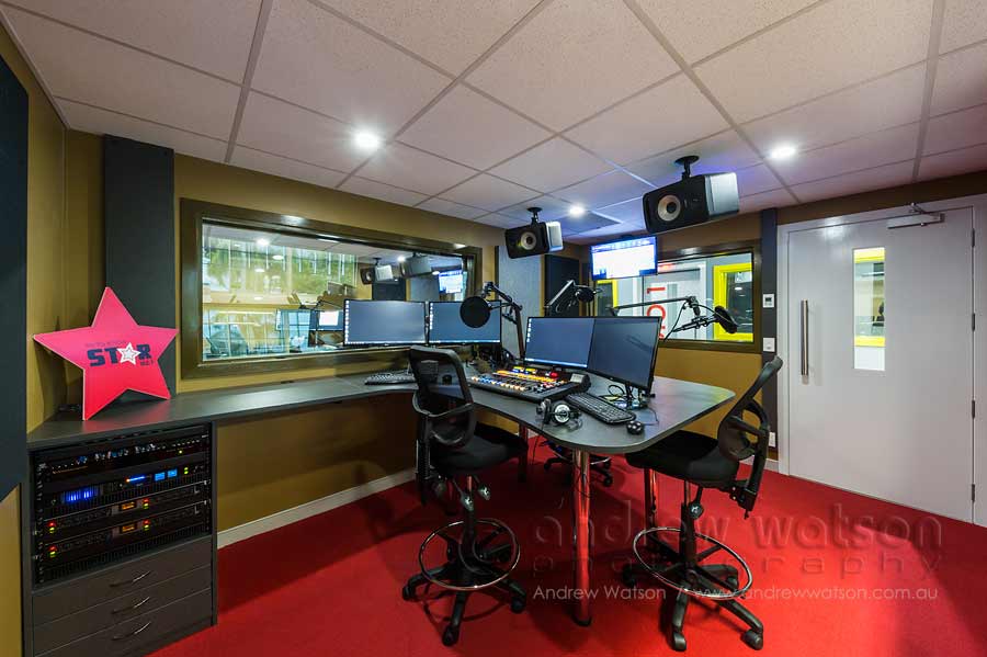 Interior image of Zinc FM radio station studio