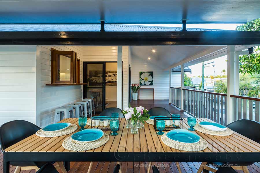 Image of outdoor dining area in MiHaven renovated home