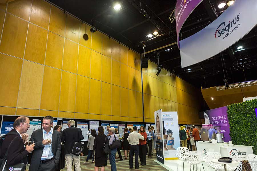 Image of delegates at trade exhibit for ANZSGM 2016