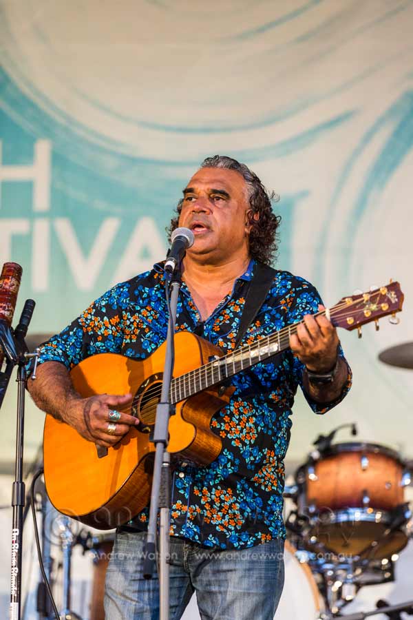 Image of David Hudson performing at Yarrabah Band Festival