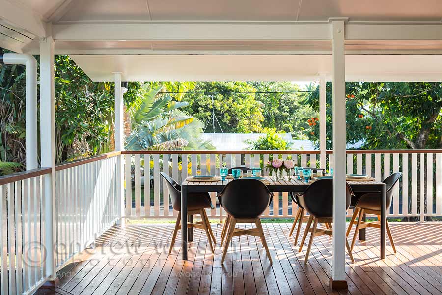 Image of outdoor dining area in MiHaven renovated home