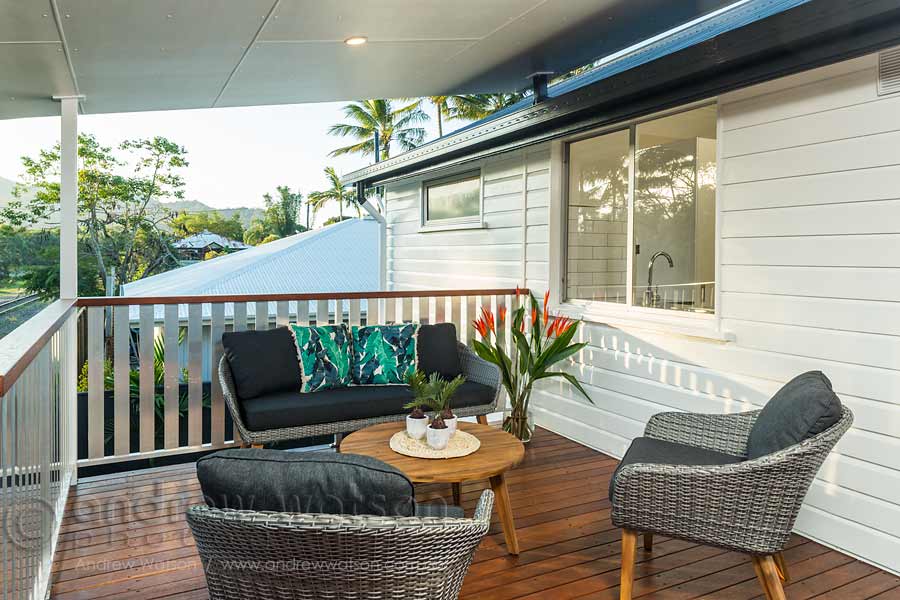 Image of outdoor lounge area in MiHaven renovated home