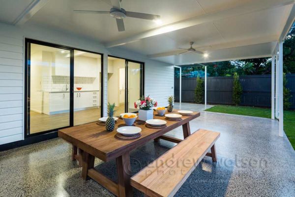 Image of patio dining in MiHaven renovated home