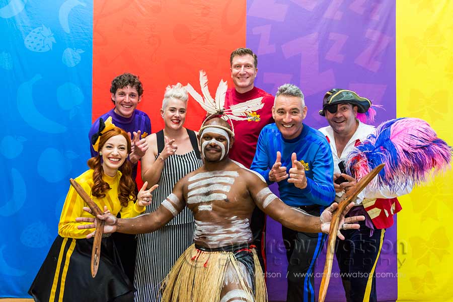 Image of the Wiggles with performing at the indigenous community of Yarrabah