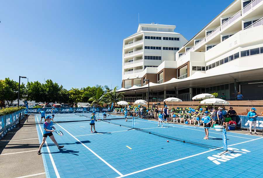 Image of ANZ kids' tennis clinic in Cairns