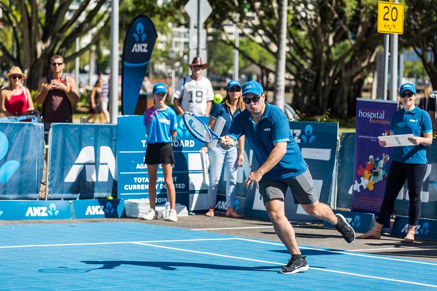 Image of business member on court at Cairns Charity Challenge