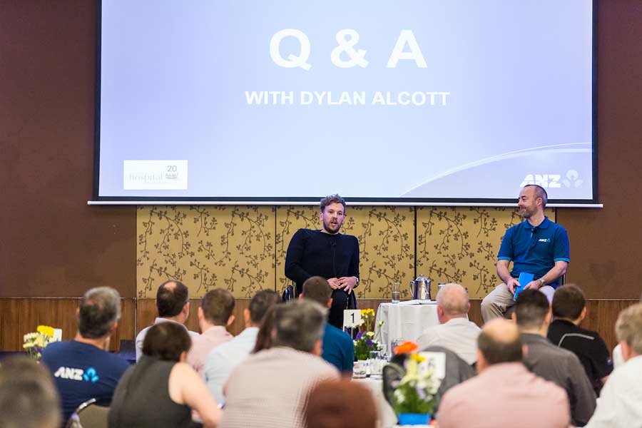 Image of Dylan Alcott speaking at Cairns breakfast function