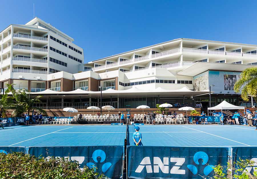 Image of pop-up tennis court in Cairns