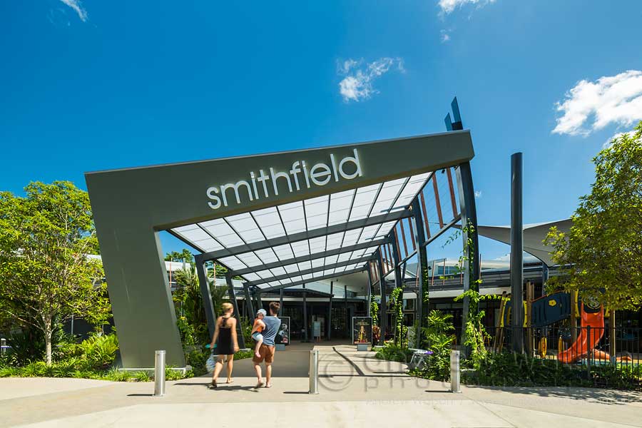 Image of family at entrance to Smithfield Shopping Centre