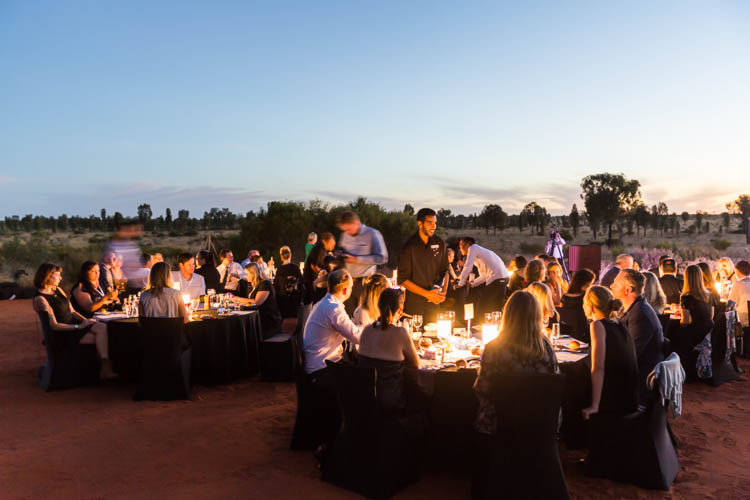 Image of diners at the Sounds of Silence dinner at Uluru