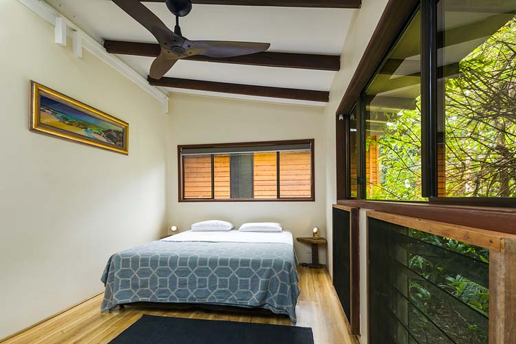 Bedroom interior of a Daintree holiday cottage