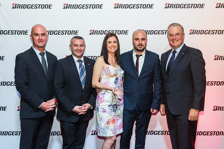 Award winners and management at at Bridgestone Tyres Conference gala dinner