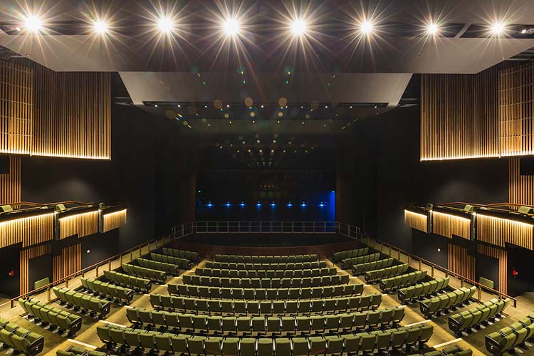 Elevated view of of main theatre seating in the the Cairns Performing Arts Centre