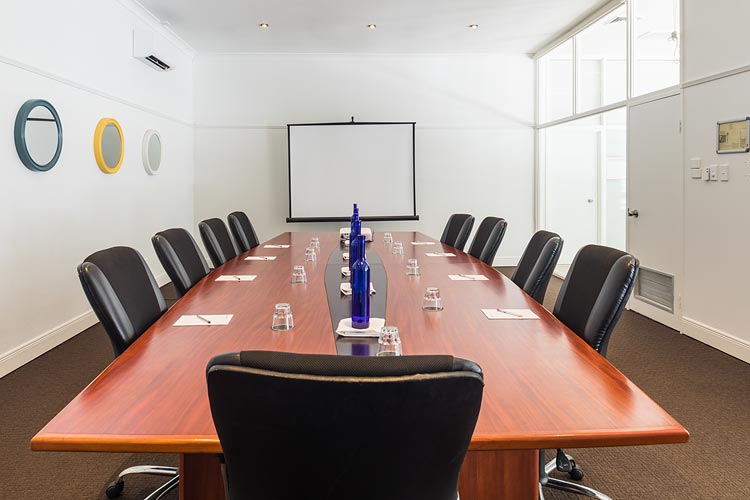 Board room setup for business meeting