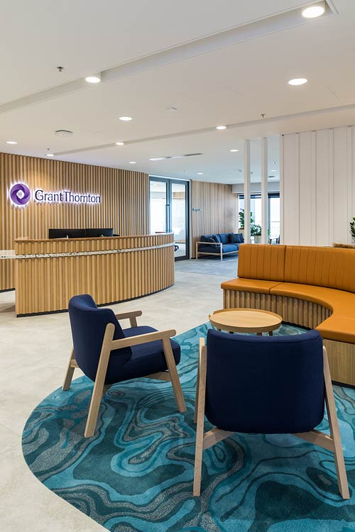 Welcome lounge reception desk of Grant Thornton offices Cairns