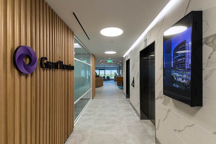 Elevators and lobby area of corporate offices, Cairns