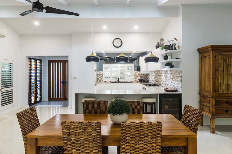 Dining and kitchen areas of residential home