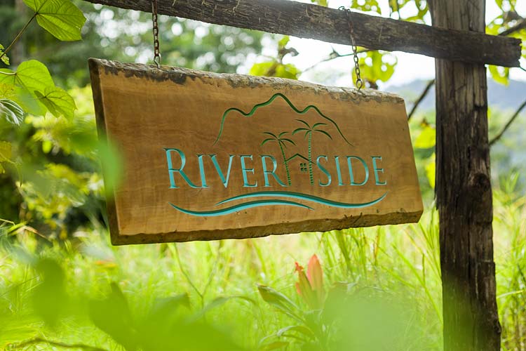 Sign welcoming visitors to Riverside Daintree - a holiday cottage in the Daintree region