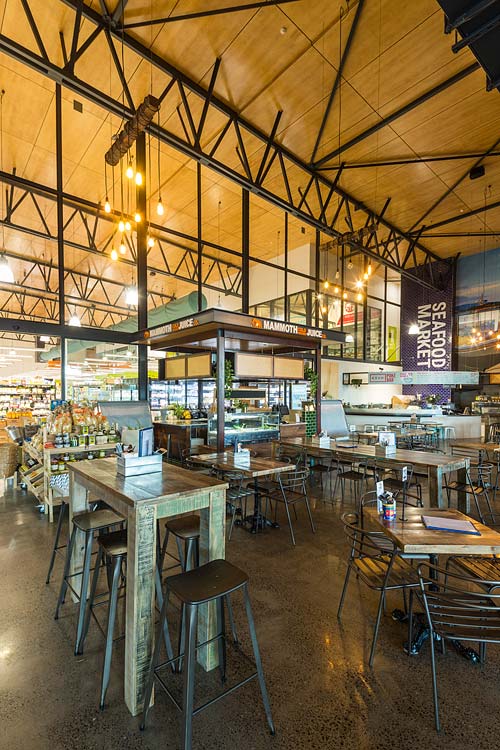 Interior of the Barr St Markets building in Cairns showing the indoor dining precinct