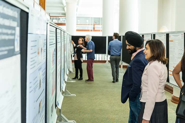 Delegates look at medical poster abstracts