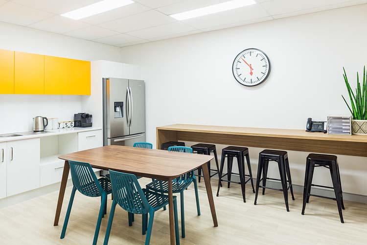 Interior of the Cairns Total Physio building showing staff kitchen area