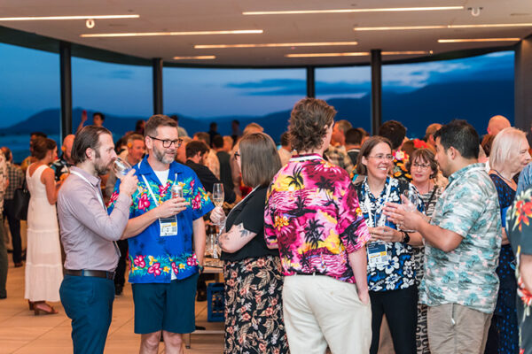 Delegates enjoying pre-dinner drinks at a conference function