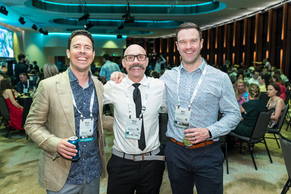 Group photo of delegates at conference gala awards dinner