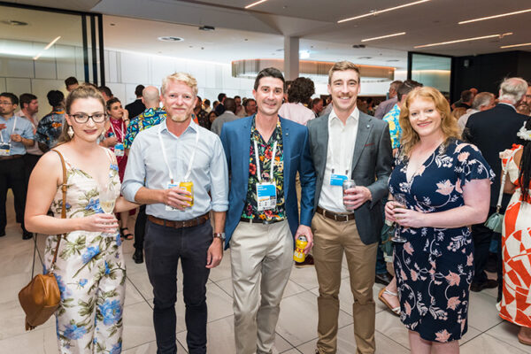 Social photo of delegates at conference dinner